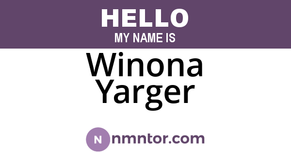 Winona Yarger