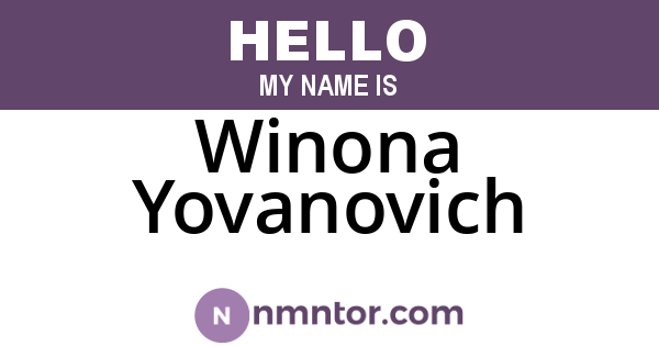 Winona Yovanovich