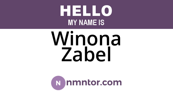 Winona Zabel