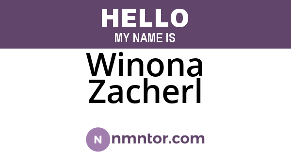 Winona Zacherl