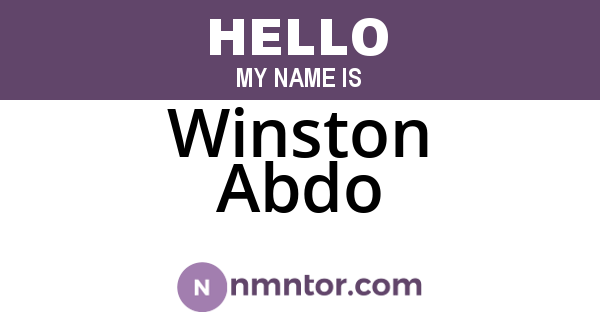 Winston Abdo