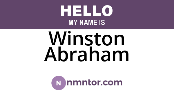 Winston Abraham