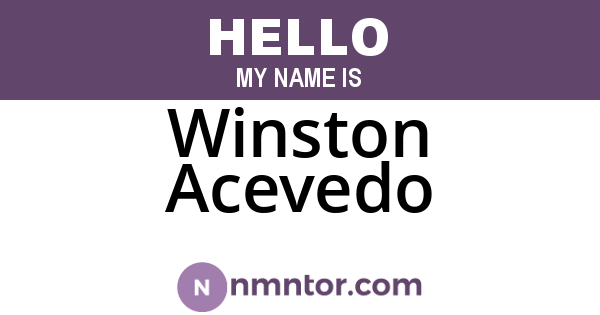 Winston Acevedo