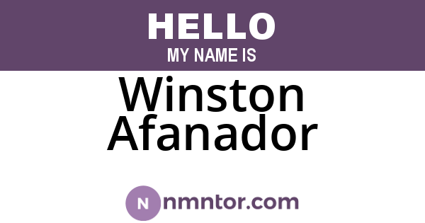 Winston Afanador
