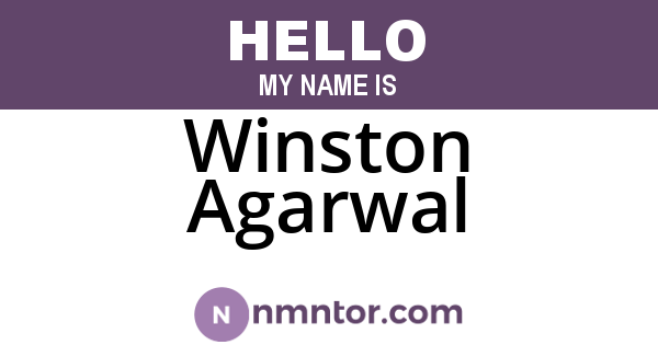 Winston Agarwal