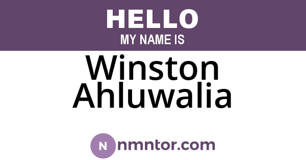 Winston Ahluwalia