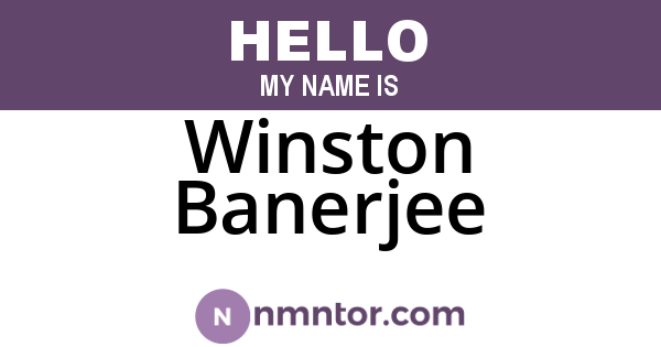 Winston Banerjee