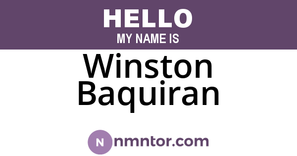 Winston Baquiran