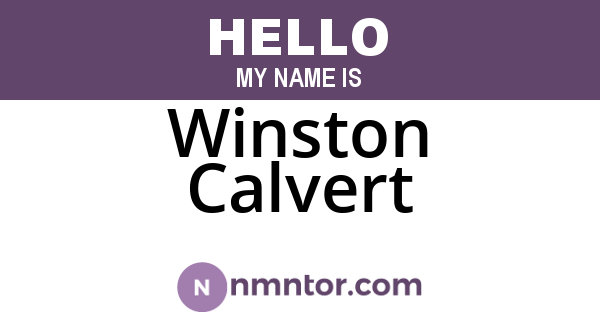 Winston Calvert