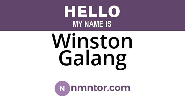 Winston Galang