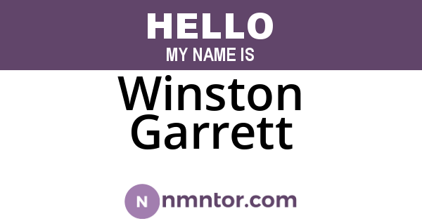 Winston Garrett