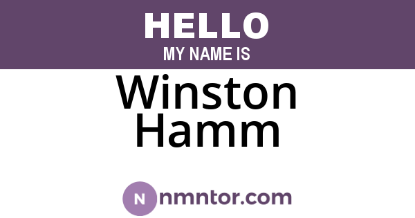 Winston Hamm