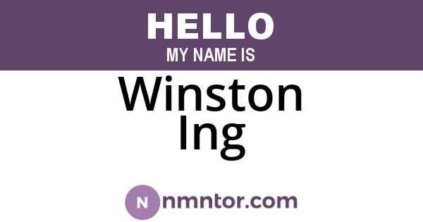 Winston Ing