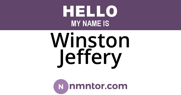 Winston Jeffery