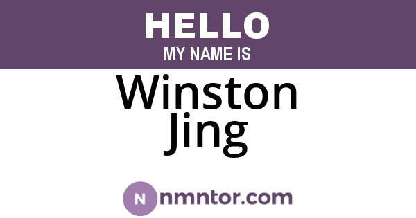 Winston Jing