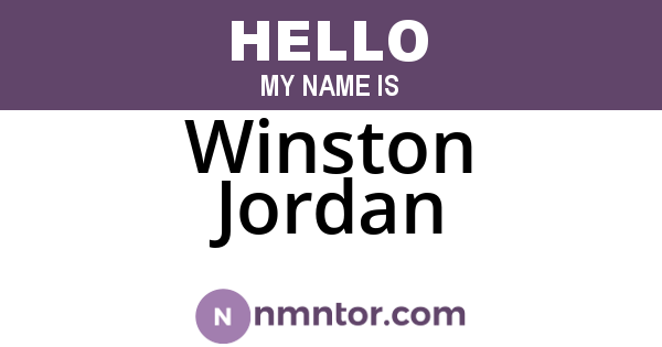 Winston Jordan