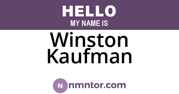 Winston Kaufman