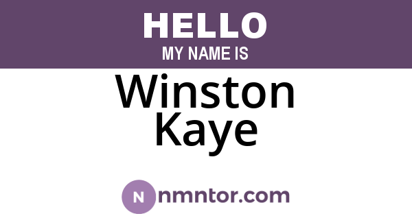 Winston Kaye