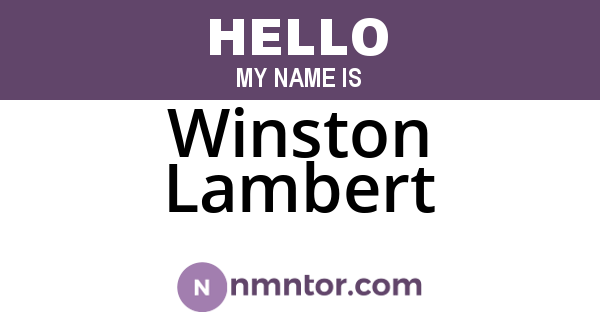 Winston Lambert