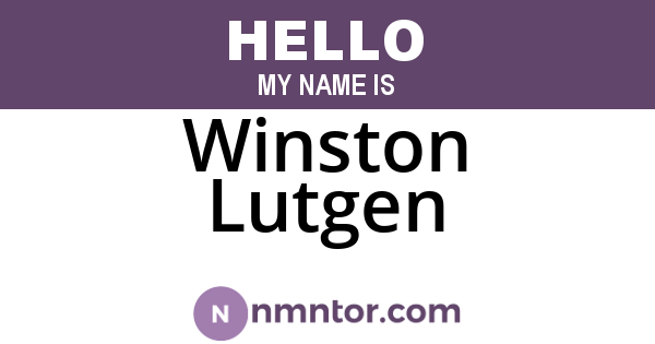 Winston Lutgen