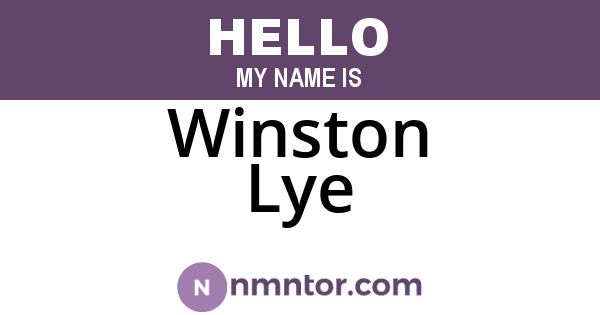 Winston Lye