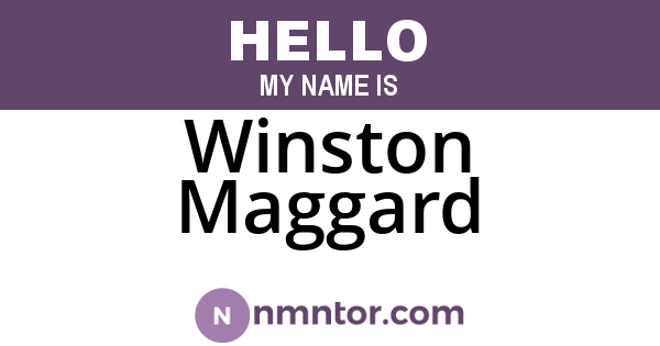 Winston Maggard