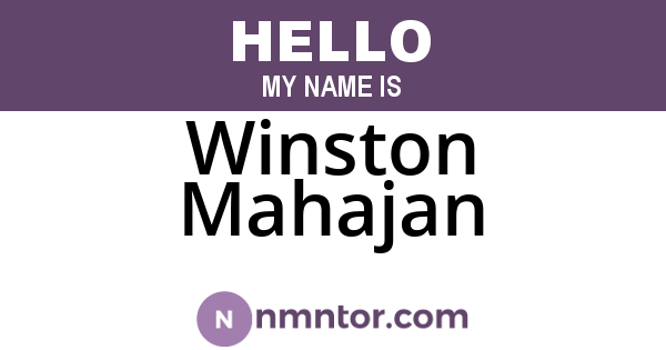 Winston Mahajan