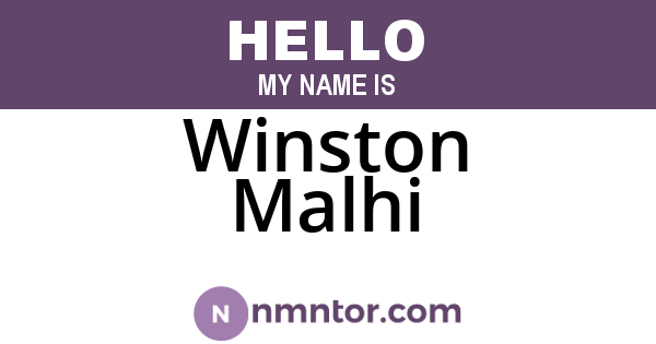 Winston Malhi
