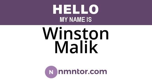 Winston Malik