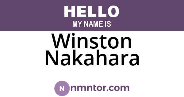 Winston Nakahara