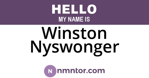 Winston Nyswonger