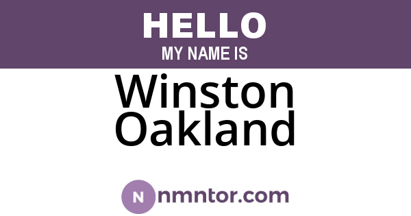 Winston Oakland