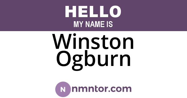 Winston Ogburn