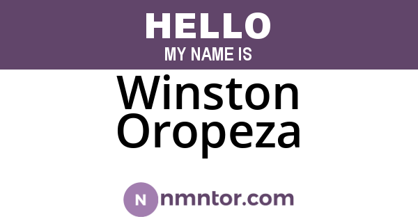 Winston Oropeza
