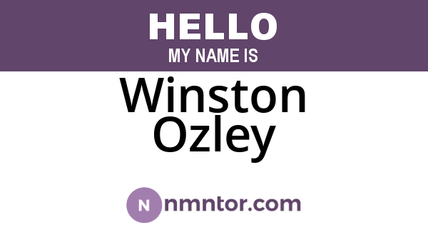 Winston Ozley