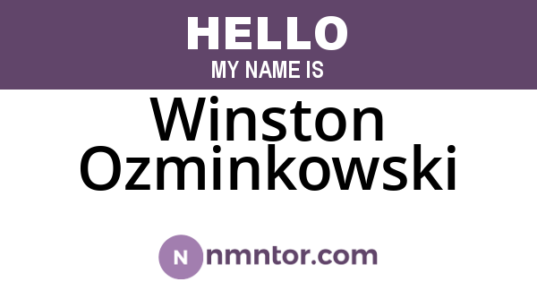 Winston Ozminkowski