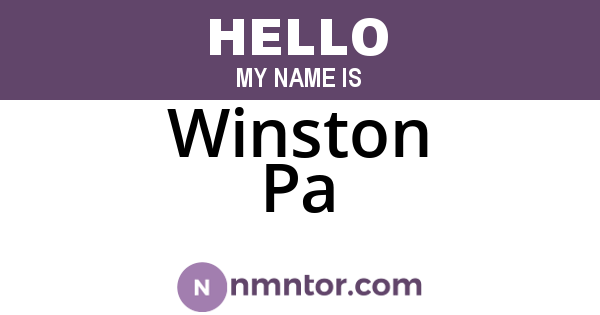 Winston Pa