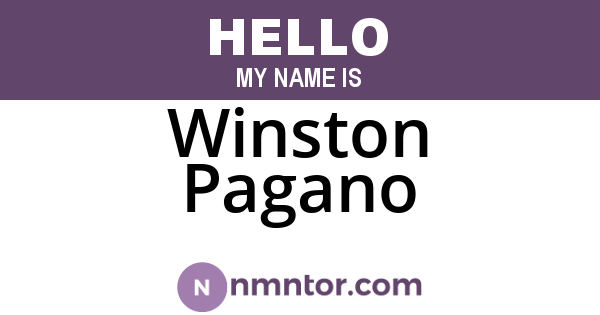 Winston Pagano
