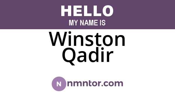Winston Qadir