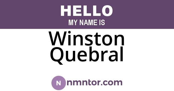 Winston Quebral