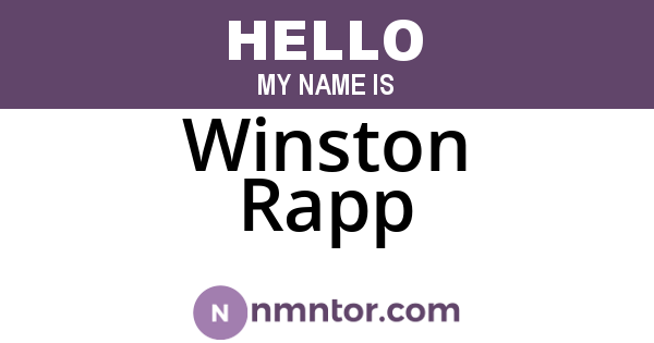 Winston Rapp