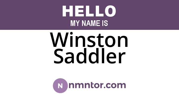 Winston Saddler