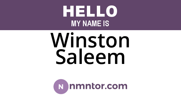 Winston Saleem