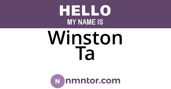 Winston Ta