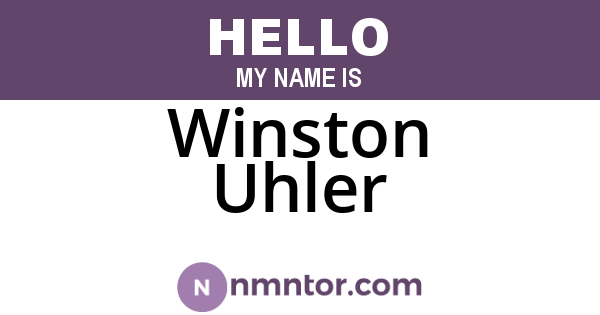 Winston Uhler