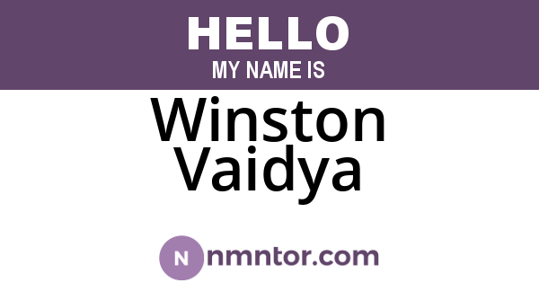 Winston Vaidya