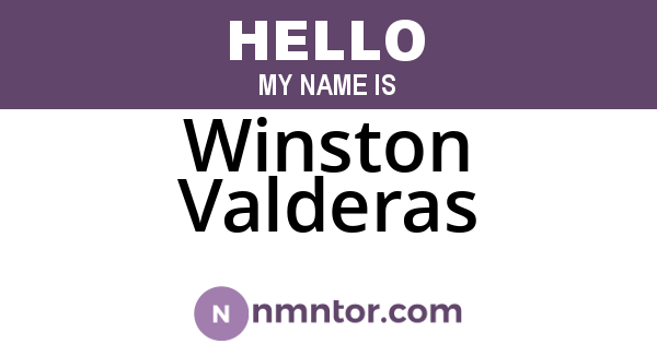 Winston Valderas