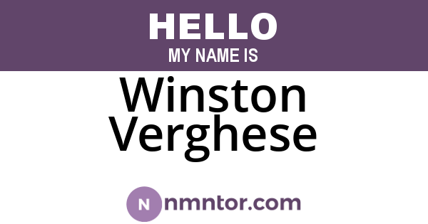 Winston Verghese