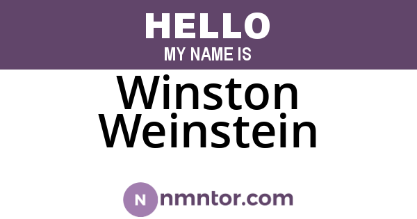 Winston Weinstein