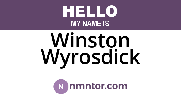 Winston Wyrosdick
